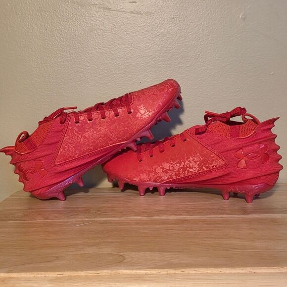 Under Armour Blur Smoke Suede 2.0 MC Football Cleats Red 3027978-600 Men's 8 - Picture 4 of 7